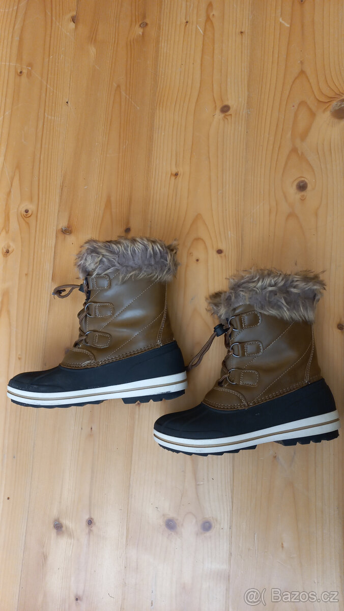 boty, sněhule s kožešinou, dětské, velikost 33 - 3