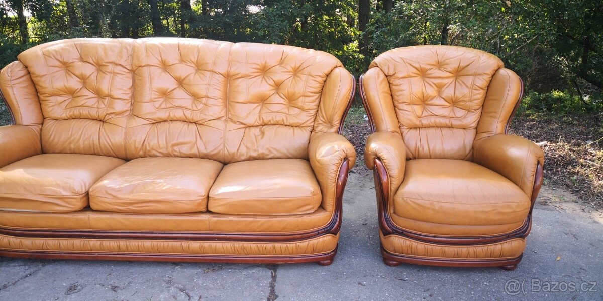 Kožená sedací souprava(trojsedačka) - 3