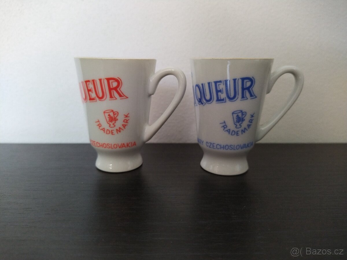 Starožitné porcelánové pohárky, panáky - 3