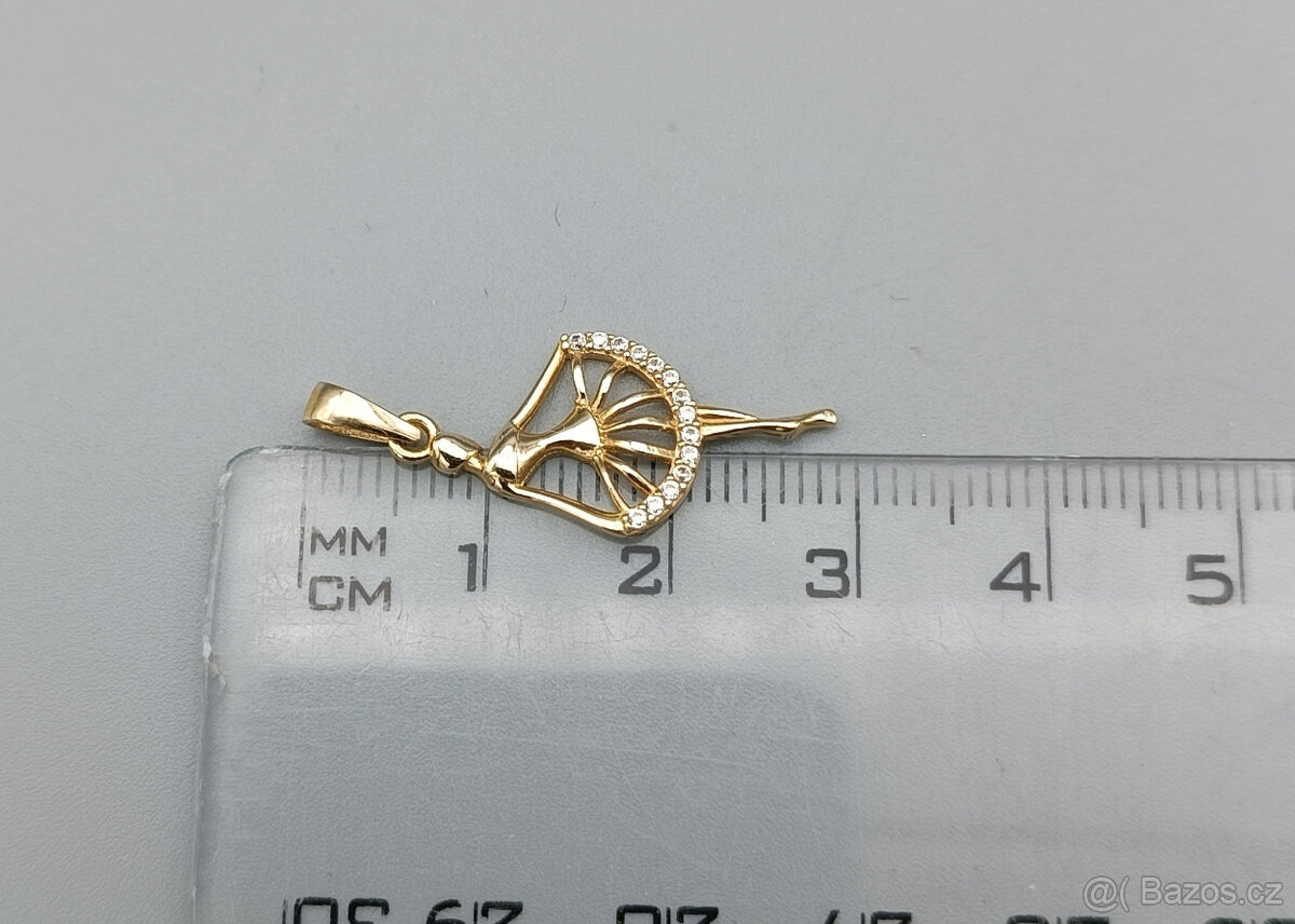 Zlatý přívěsek baletka 1,00g, 14 kt, 585/1000 - 3