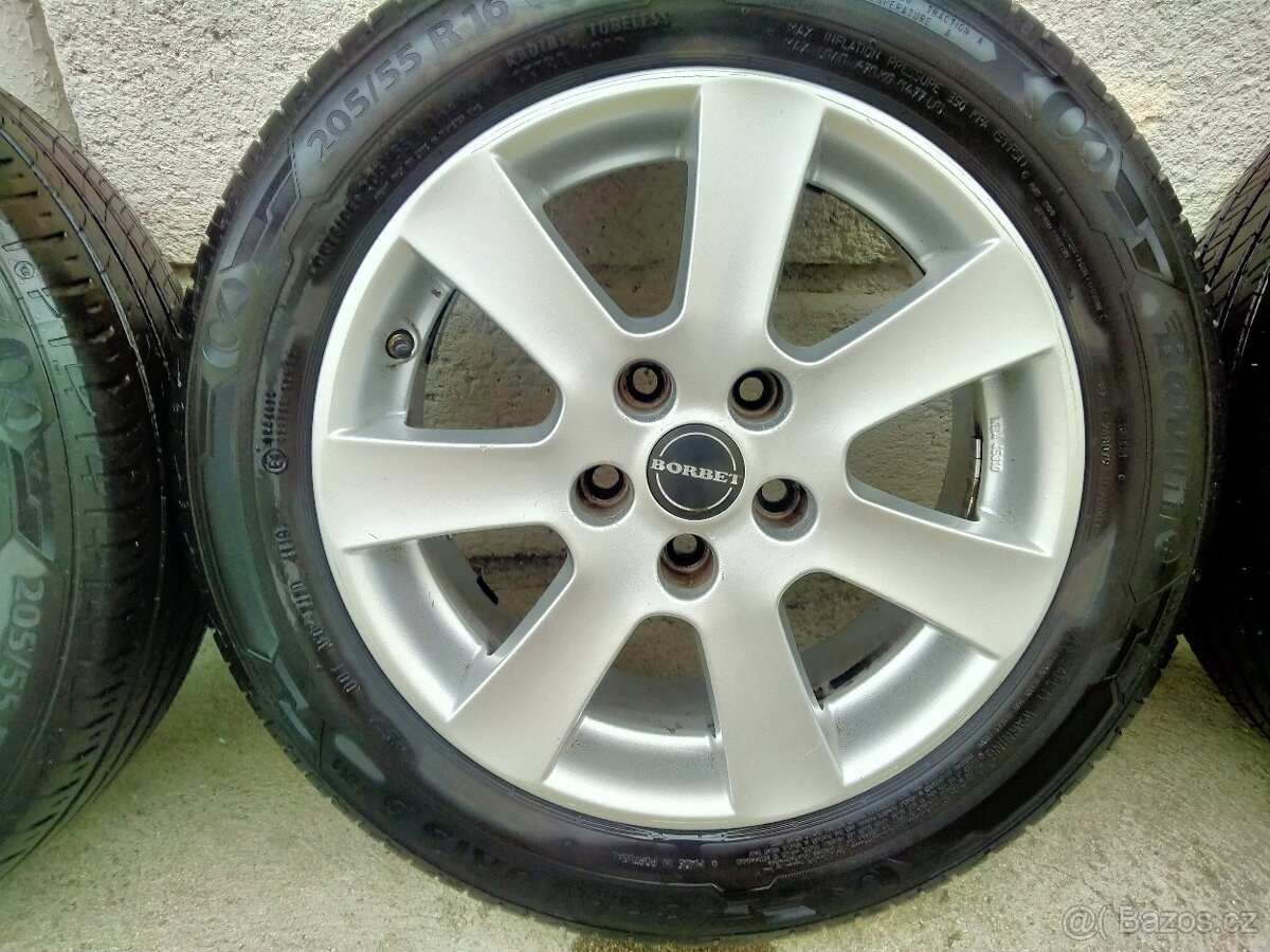 Alu kola Borbet 7J x r16, 5x112, ET 38, Letní pneu - 3
