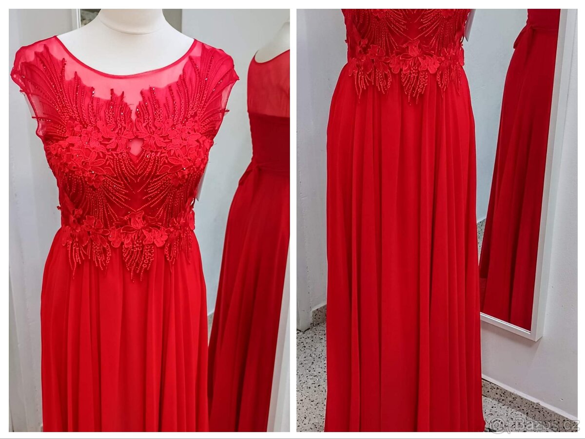 S-M NOVÉ plesové šaty KRAJKOVÉ - 3