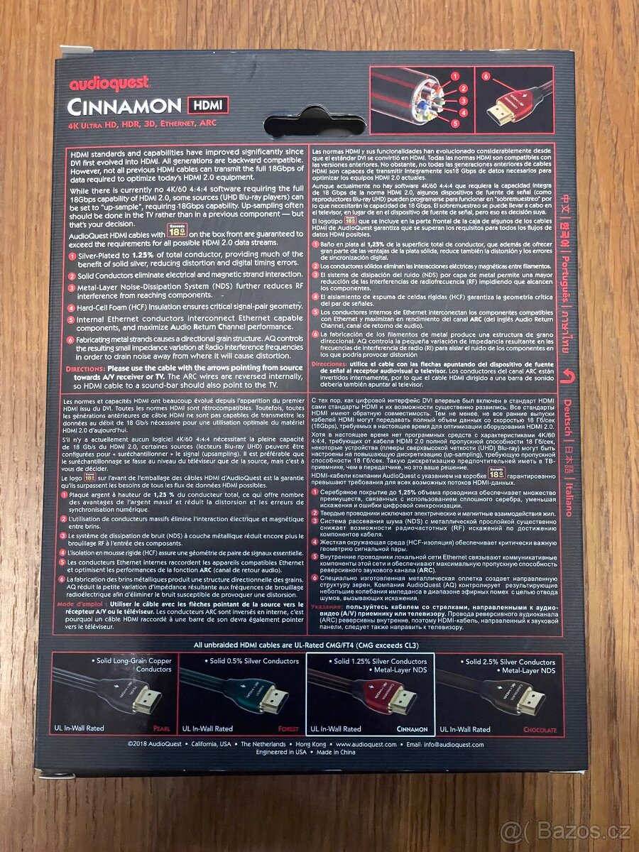 AUDIOQUEST HDMI Cinnamon 5 m - stříbrný - 3