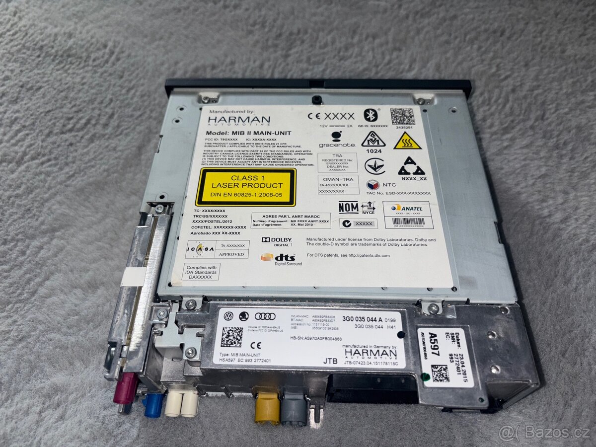 Rádio s jednotkou a orig. rámkem VW MIB2 2DIN - 3