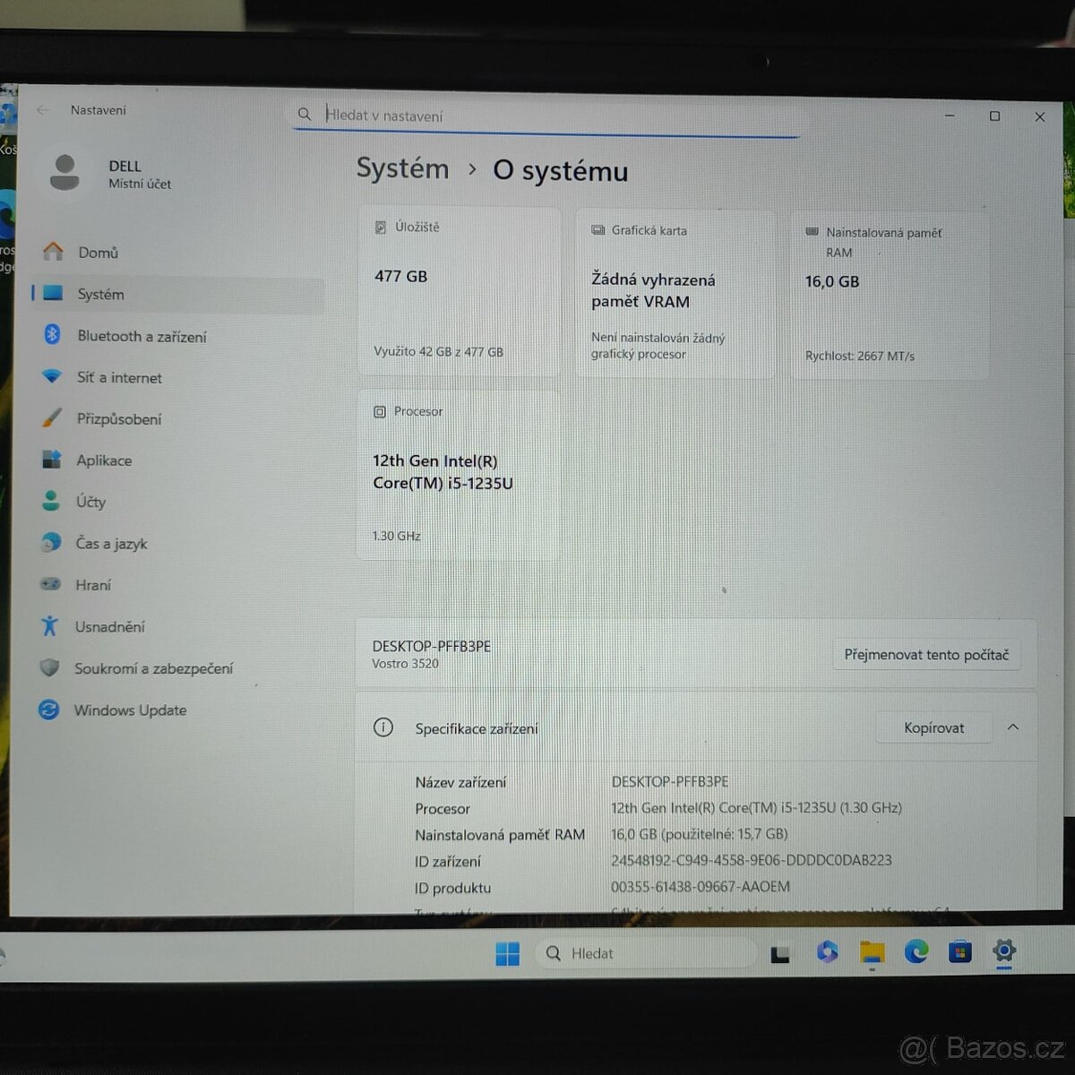 Dell Vostro 3520-15.6"IPS FHD/ Intel i5 12th/ 16GB RAM/512G - 3