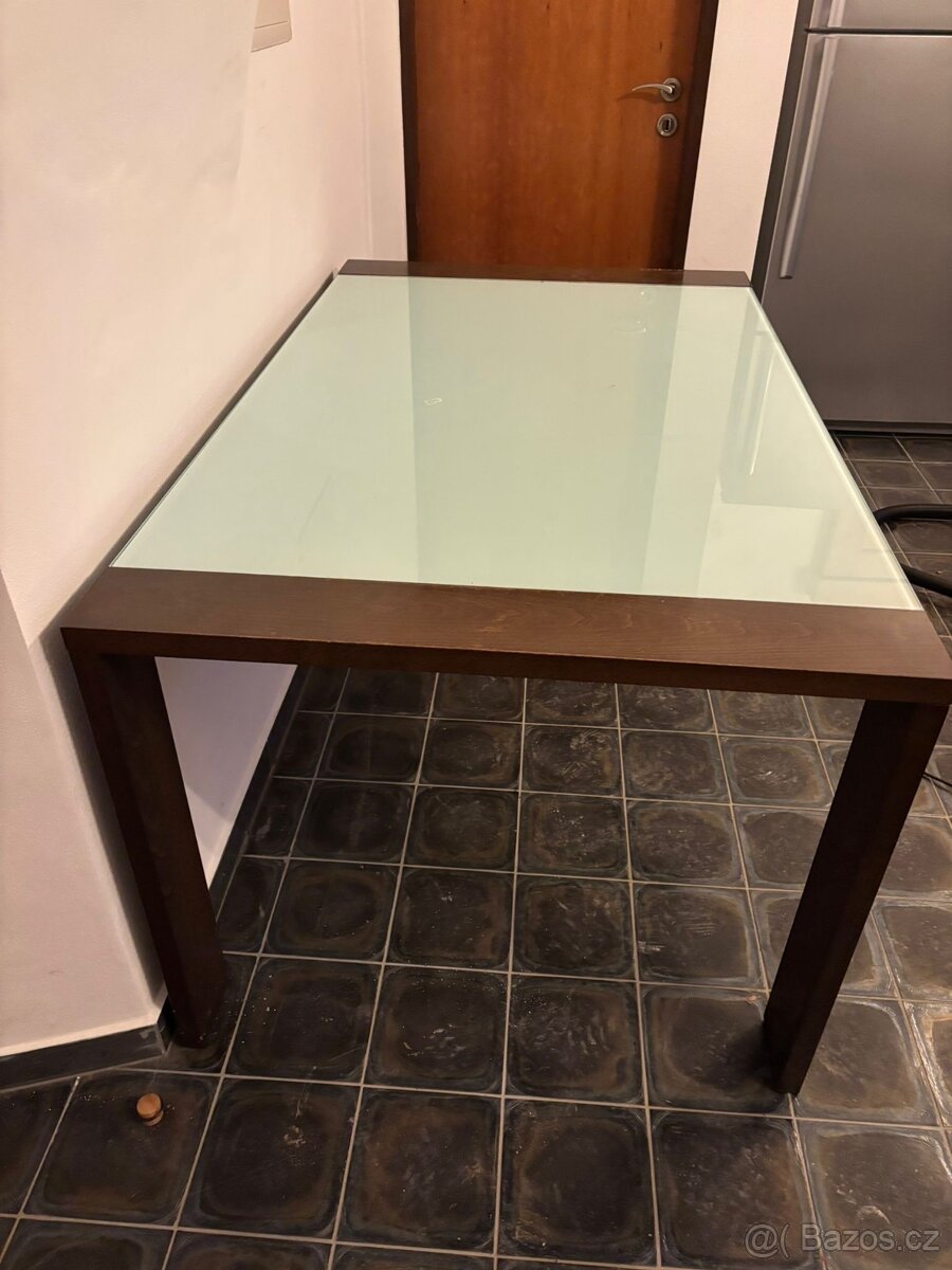 Kuchyňský stůl dřevo/sklo - 3