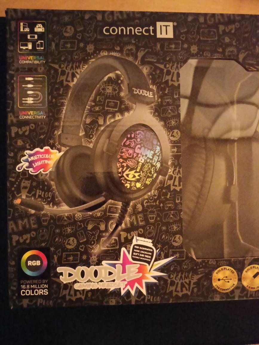 CONNECT IT DOODLE Gaming Headset černá PERFEKTNÍ STAV - 3
