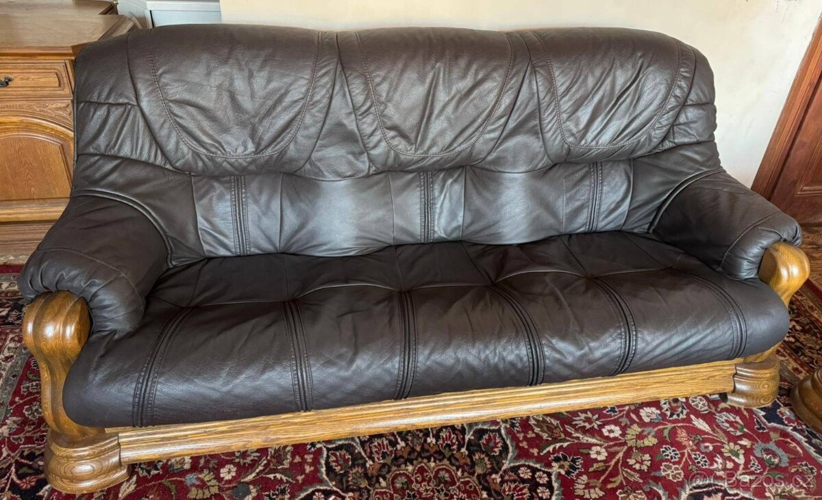 Rustikální kožená sedací souprava,6089 - 3