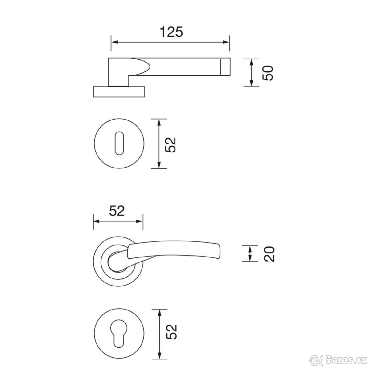 Dveřní interiérové kování, 5ks - 3