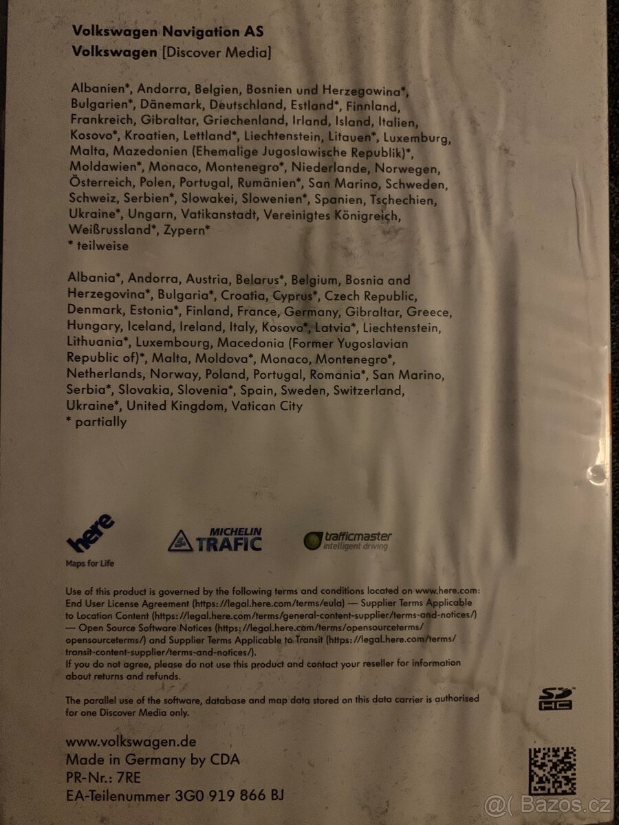Mapy navigace VW 3G0919866BJ - 3
