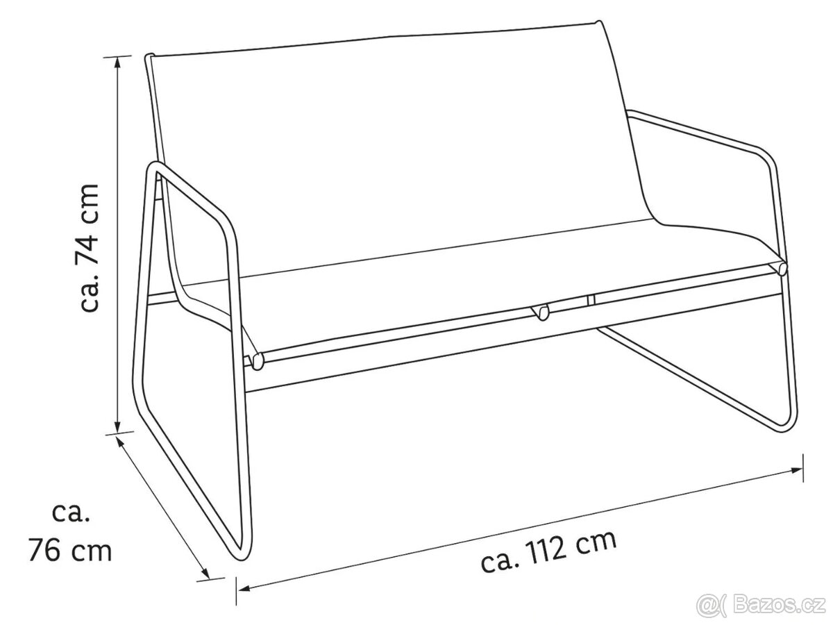 Zahradní sedací souprava s textilním výpletem, 4dílná - 3