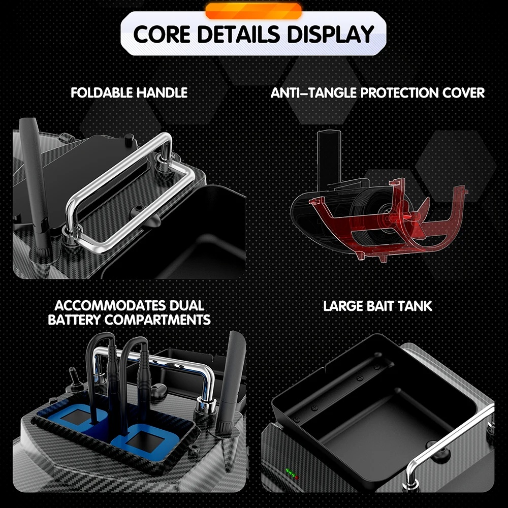 Zakrmovací, zavážecí loď s GPS, loďka na ryby až 160 pozic - 3