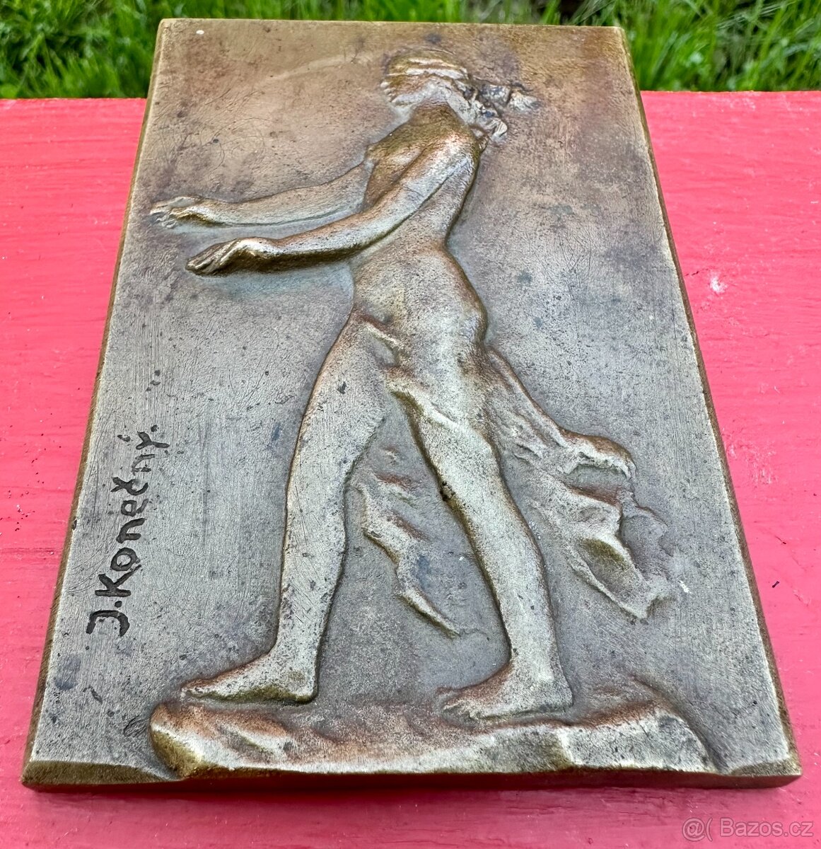 Stará plaketa bronz ORIGINAL J. Konečný PRO FAJNŠMEKRA - 3