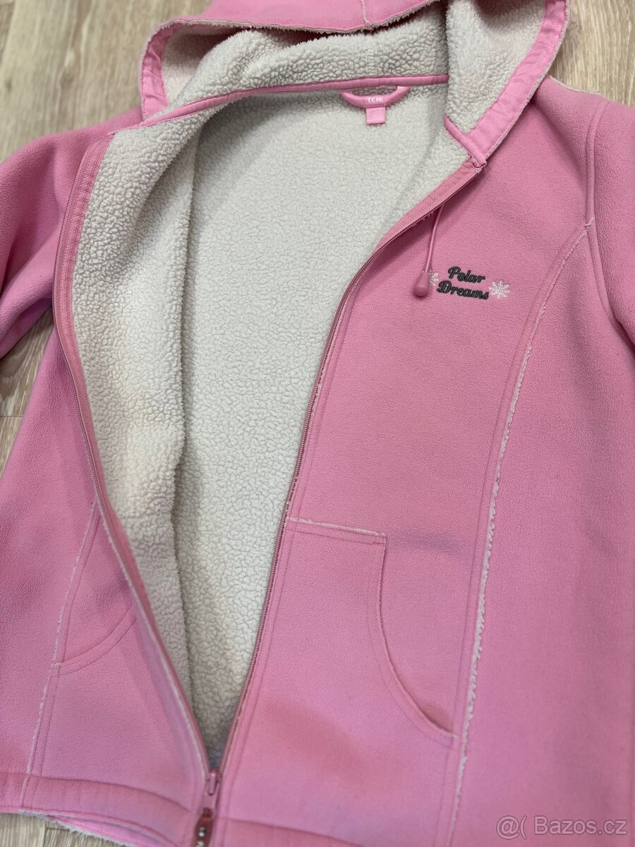 Růžová teplá podzimní bunda/kabát 40/42 - 3