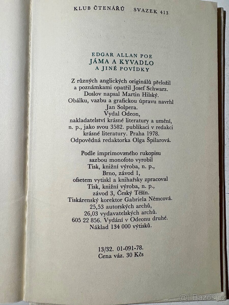 Prodám knihu Jáma a kyvadlo - 3