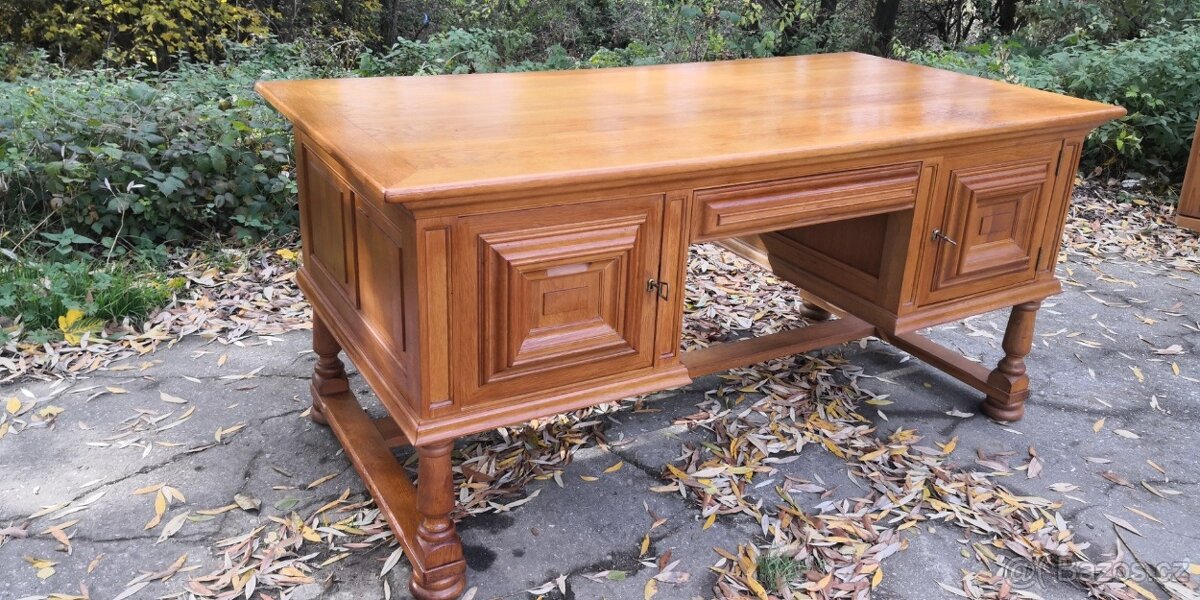 Rustikální masivní psací stůl - 3