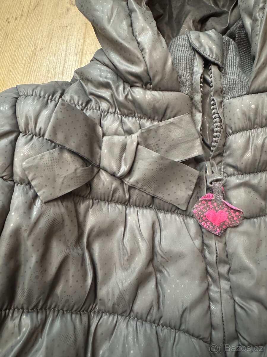 Coccodrillo dívčí zimní bunda s mašličkami v. 116/122 - 3