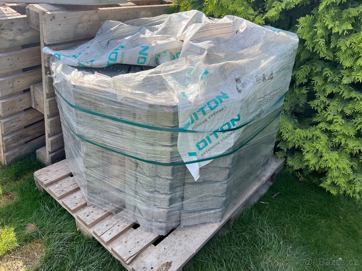 Zámková dlažba 8cm Diton šedá vzor kámen - 3