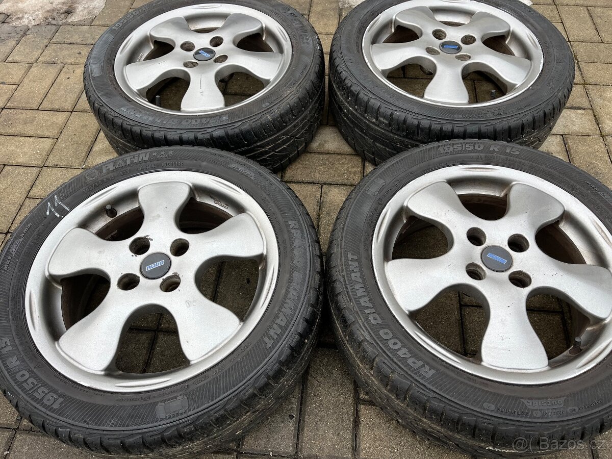 4x litá kola Fiat 4x98 R15, letní pneu - 3