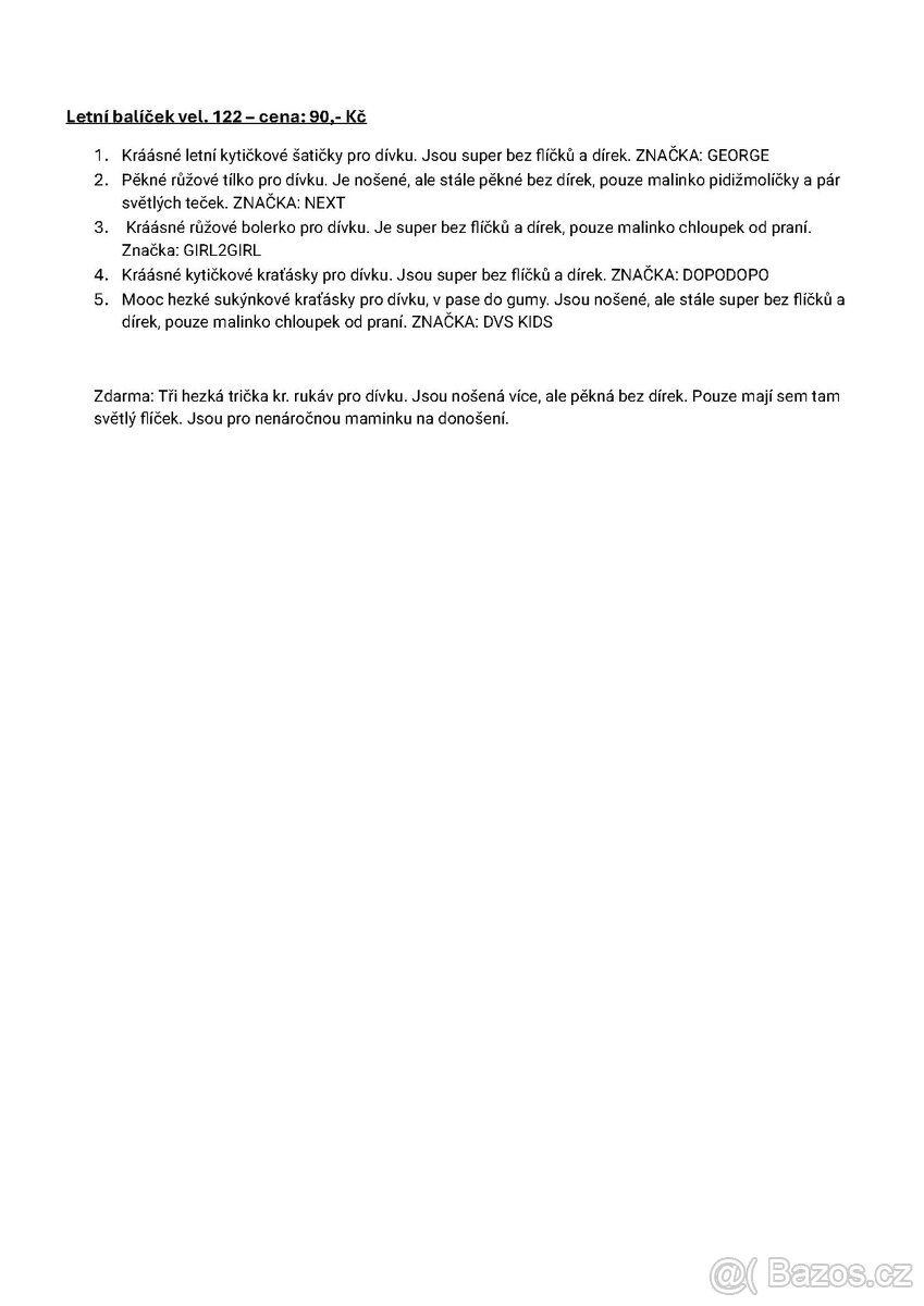 Letní balíček vel. 122 - šaty, kraťase... - 3