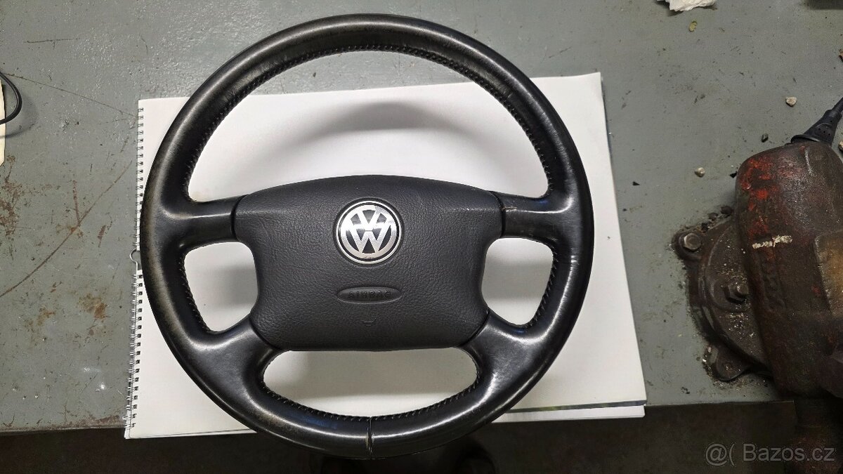 VW T4 - originální kožený volant 7D0 419 091A - 3