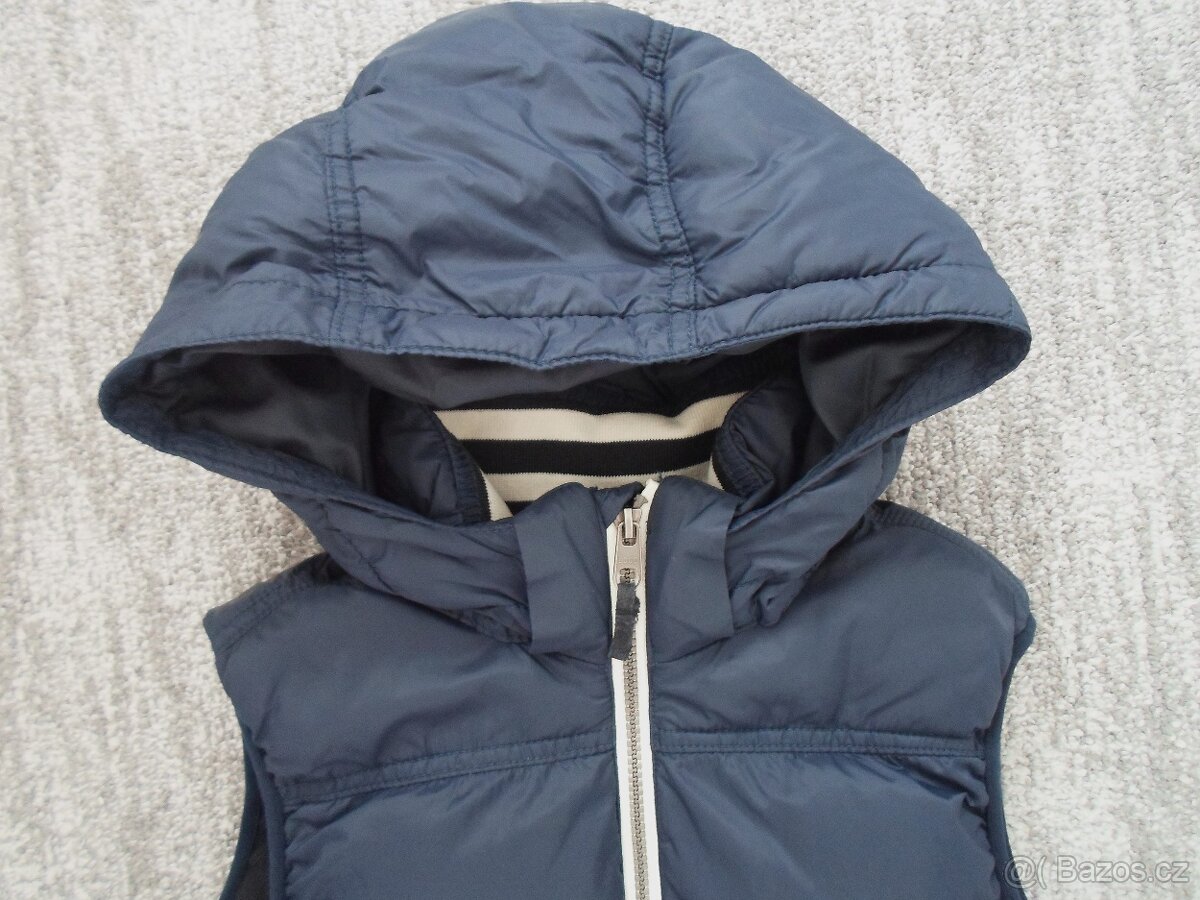 Modrá zateplená vesta vestička H&M - 146, 152, 158 - 3