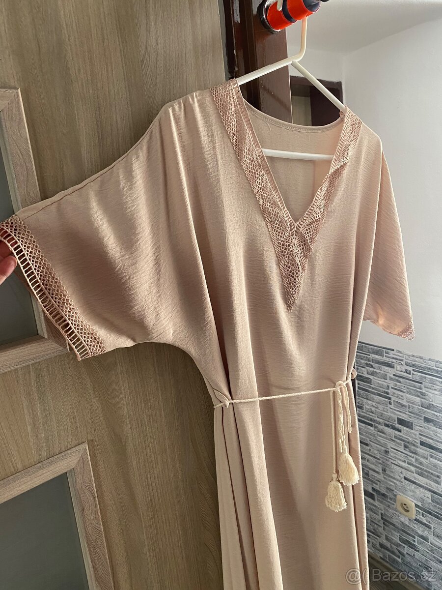 Béžové letní šaty - 3