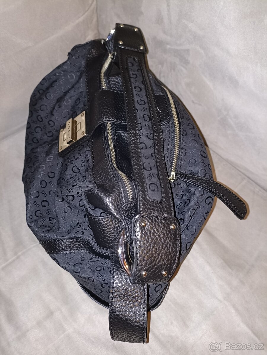 Kabelka GUESS - látková s logem - 3