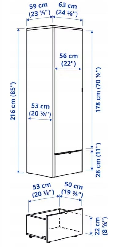 Skříň IKEA VISTHUS – šedá/bílá - 3