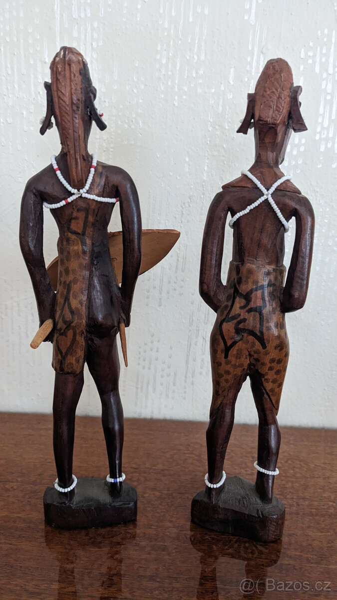 Dřevěné figury Masajů - Keňa - 3