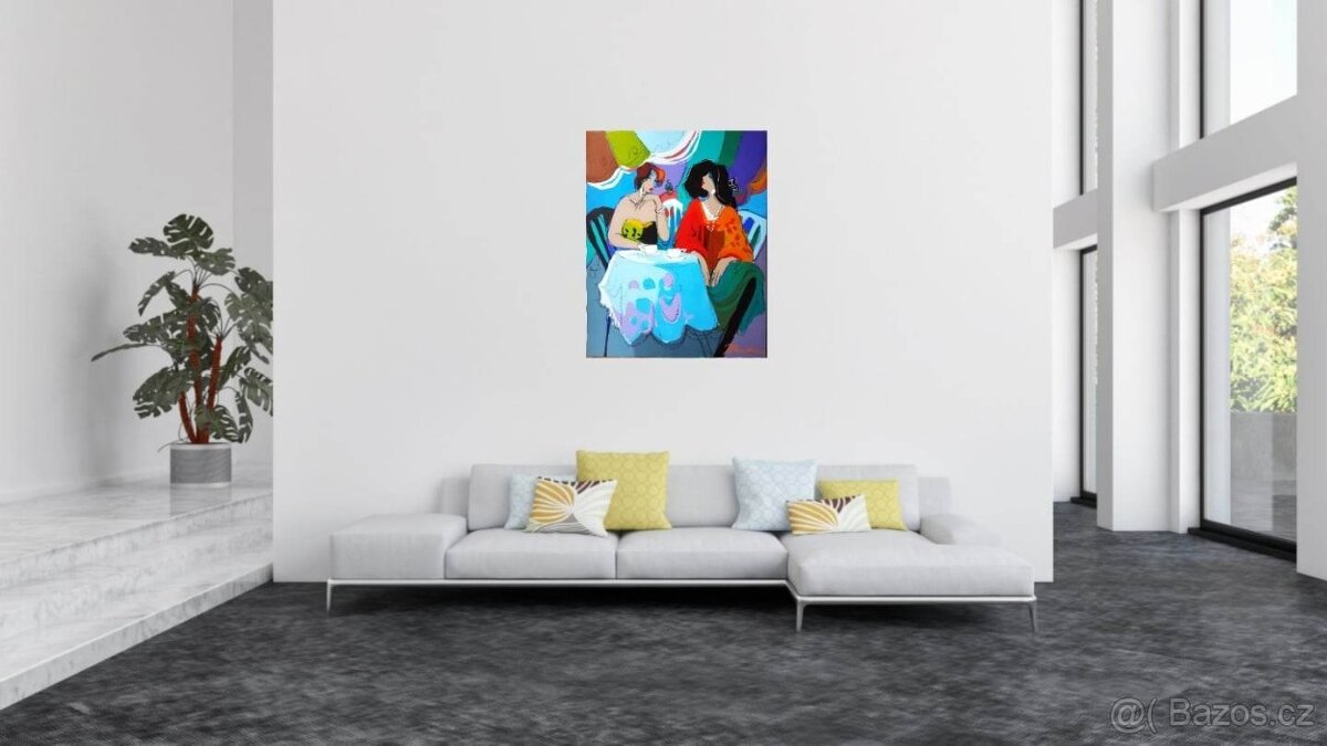 ISAAC MAIMON - Tea Time 1 (Unikat - olejomalba) figurativne - 3