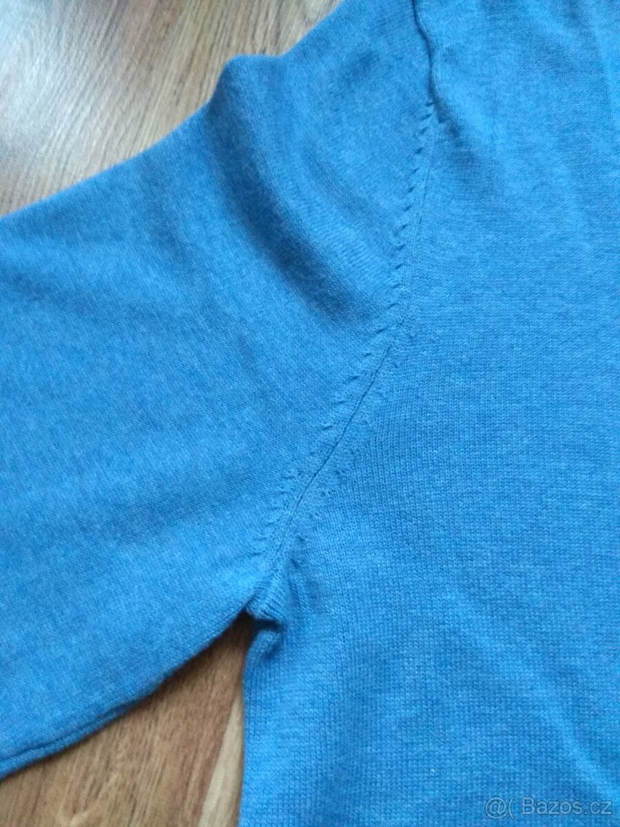 Nový pánský svetr C&A do "V" - světle modrý, L - 3