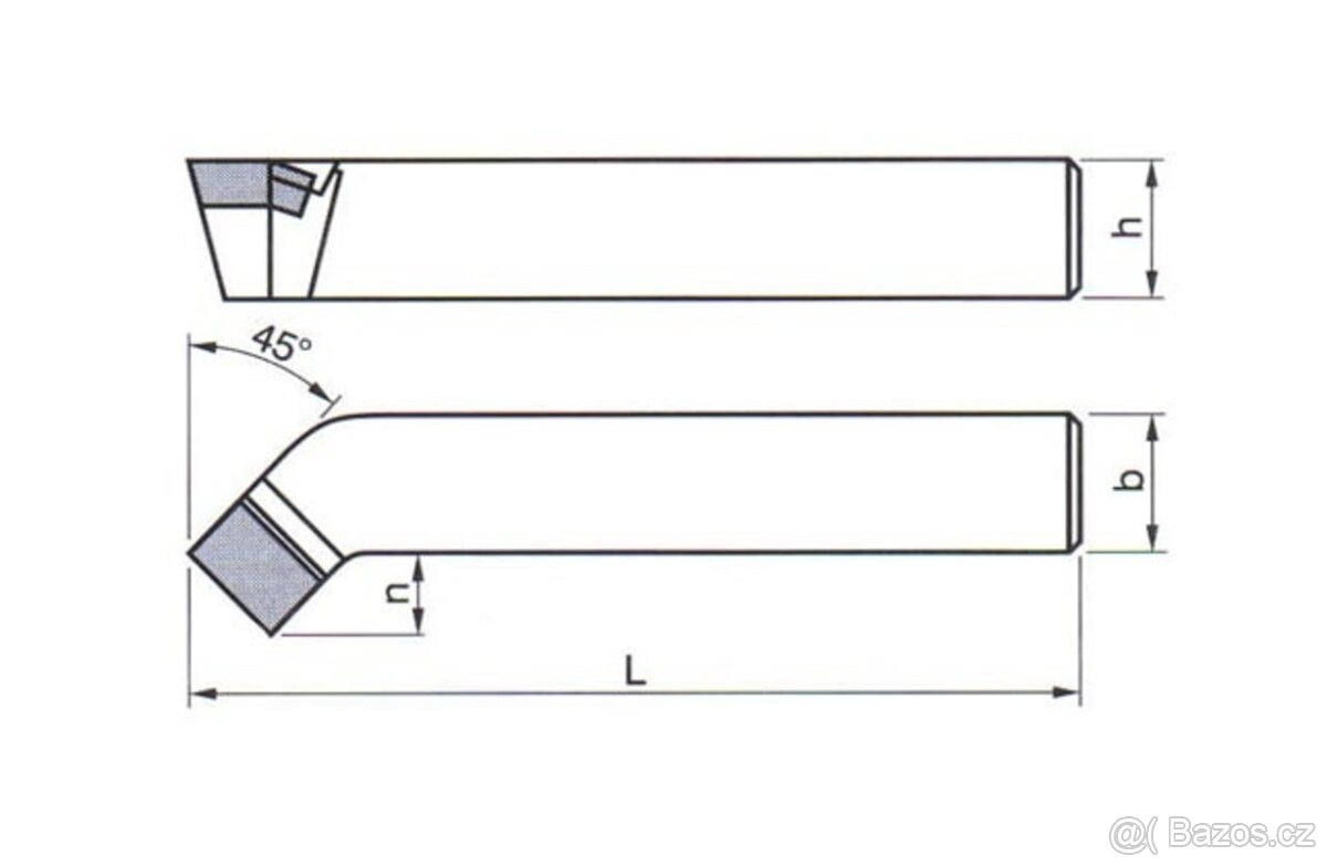 Nůž soustruž. ubírací ohnutý levý, 223713, 25x25 mm P30(S30) - 3