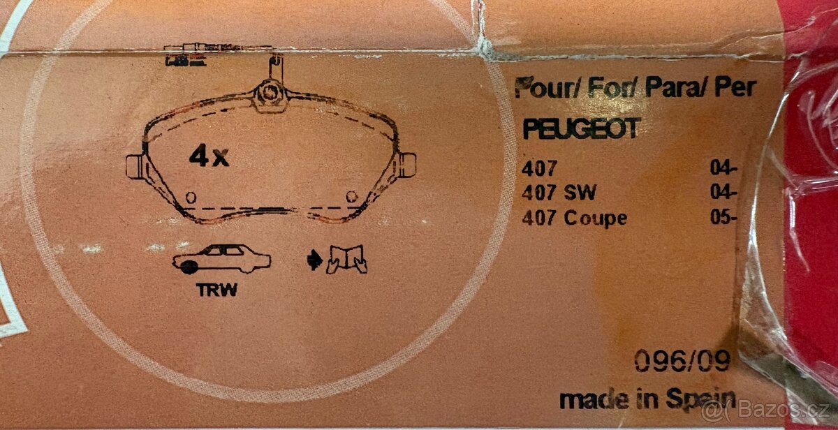 Brzdové destičky Peugeot / Citroën - 3