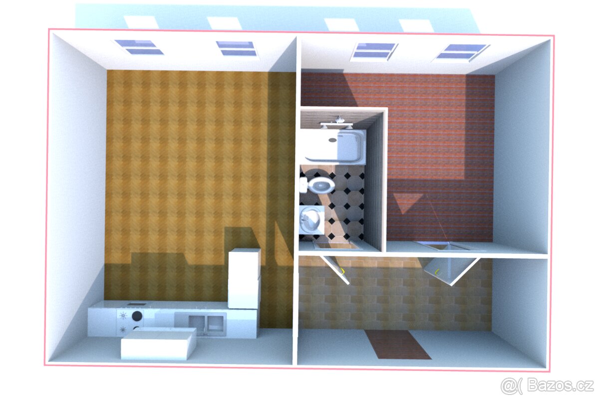 Pronájem 2+kk v centru s vlastním topením i parkováním - 3