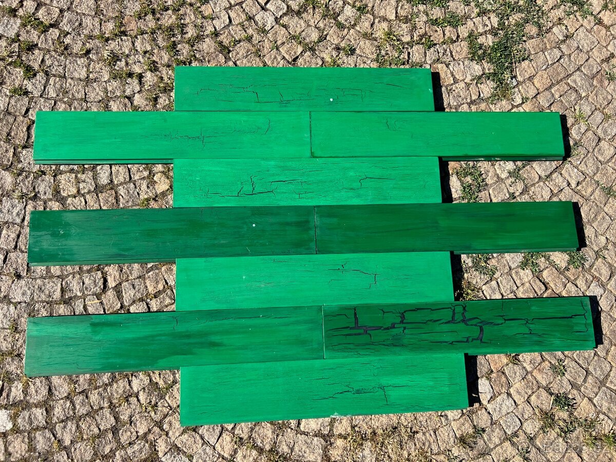 Levný dřevěný obklad Zpuchřelá barva - vintage zelená - 3