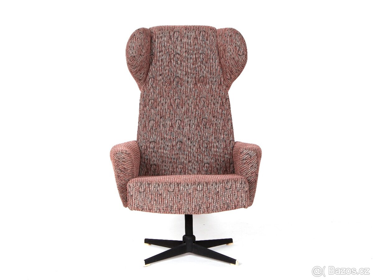 Otočné retro křeslo " Ušák ", TOP stav. - 3