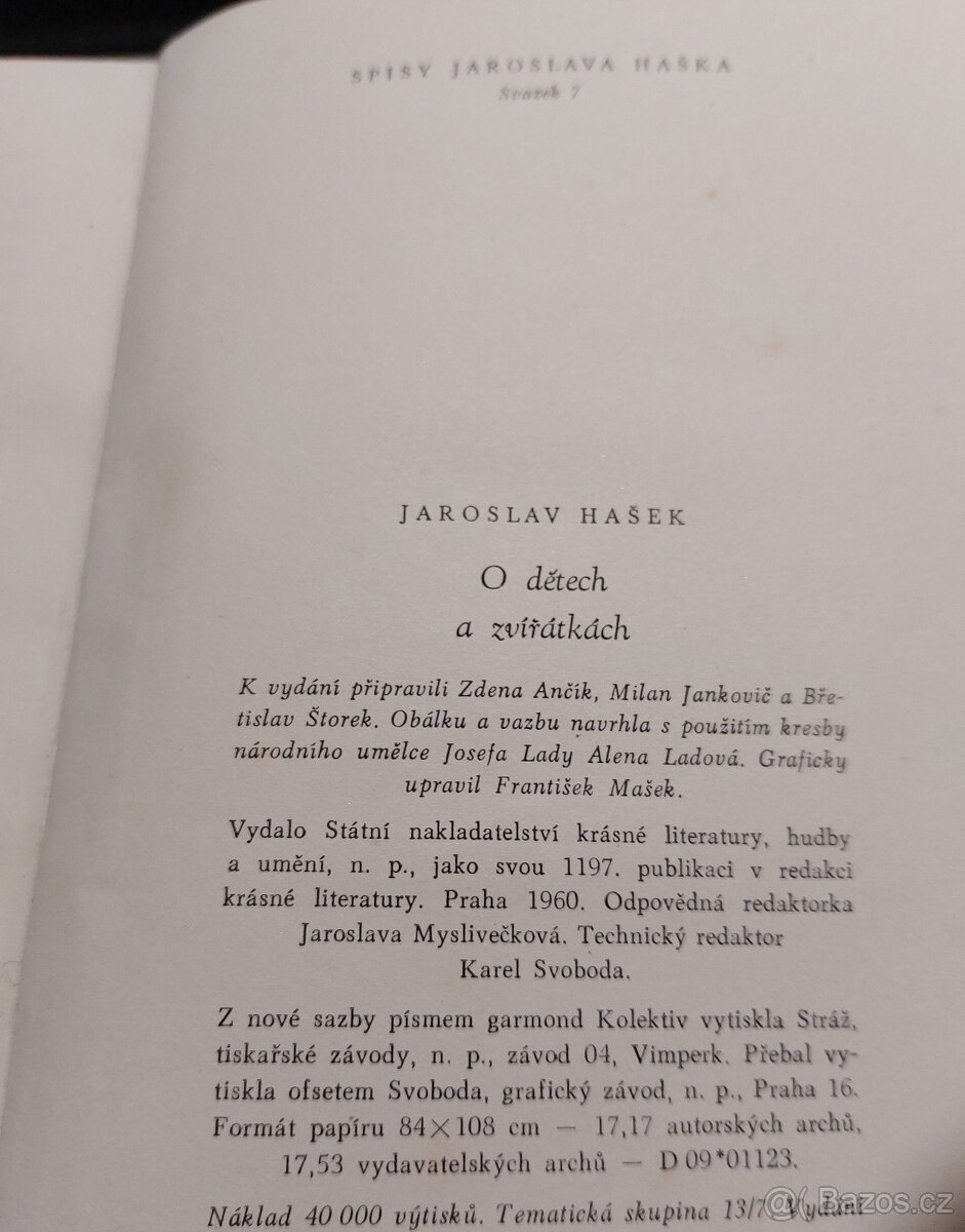 Hašek: O dětech a zvířátkách - 3