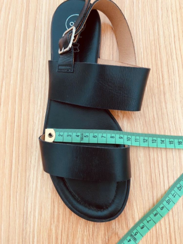 Černé kožené sandály OJJU - velikost 40 (zánovní) - 3