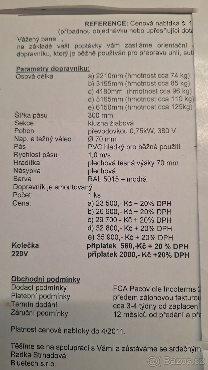 Pásový dopravník 6150 cm. - 3
