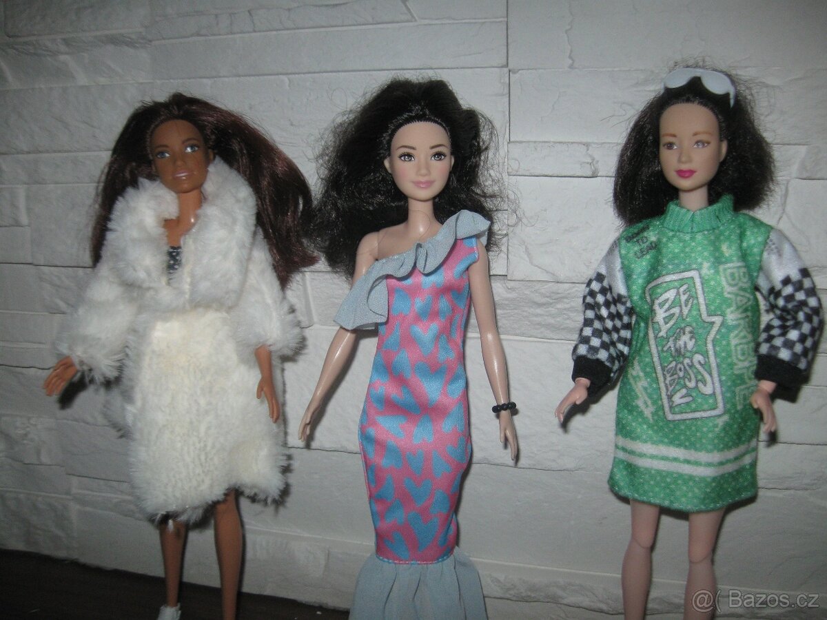 D sada 3ks oblečků na Barbie: šaty - 3