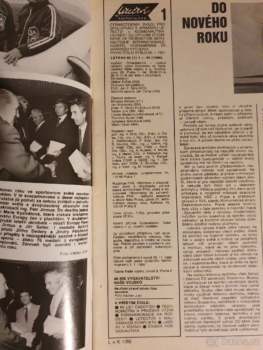 Časopisy Letectví+Kosmonautika 1986 - 3
