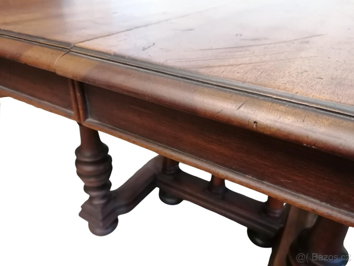 Masivní dřevěný starožitný stůl - 3