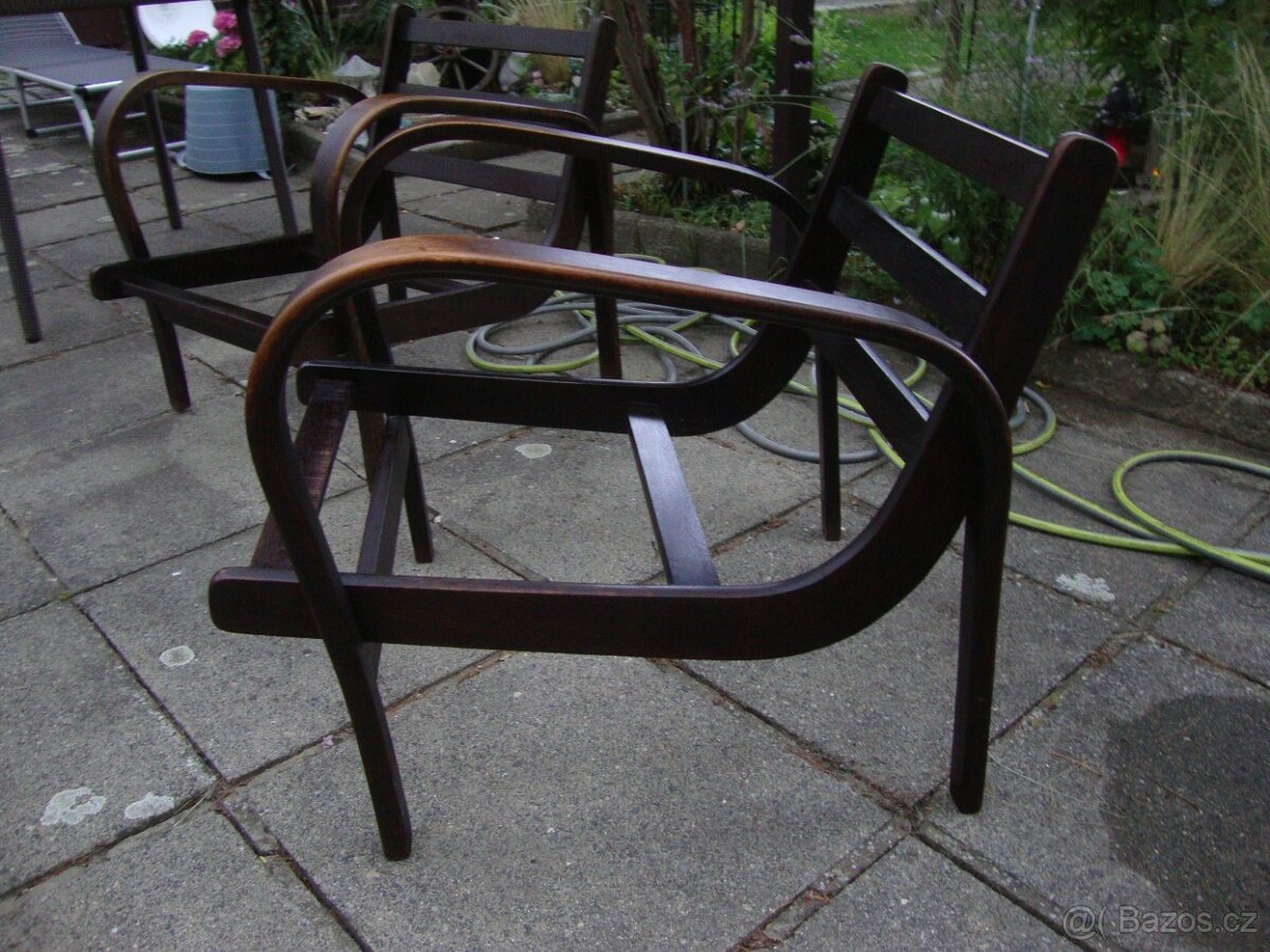 2x starožitné retro křeslo Koželka Kropáček z 50. let pěkná - 3