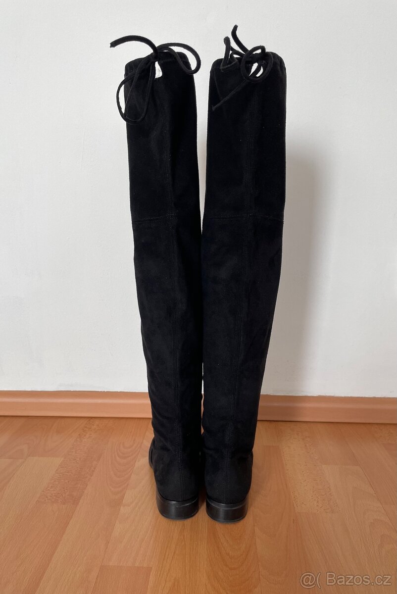 Černé textilní kozačky nad koleno Högl - 3