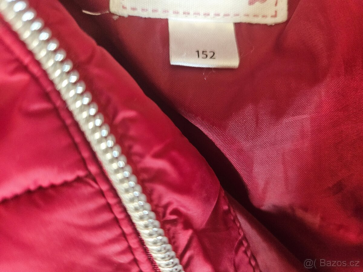 Cervená zateplená bunda, vel. 152 - 3