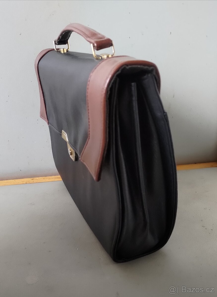 KOŽENÁ AKTOVKA ČERNOHNĚDÁ - 3