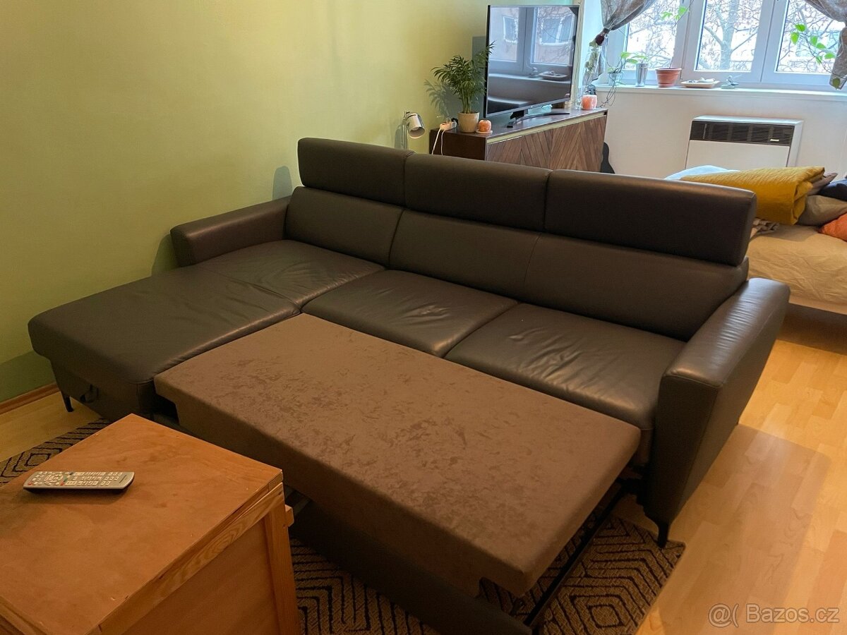 Kožená rozkládací sedačka - 3