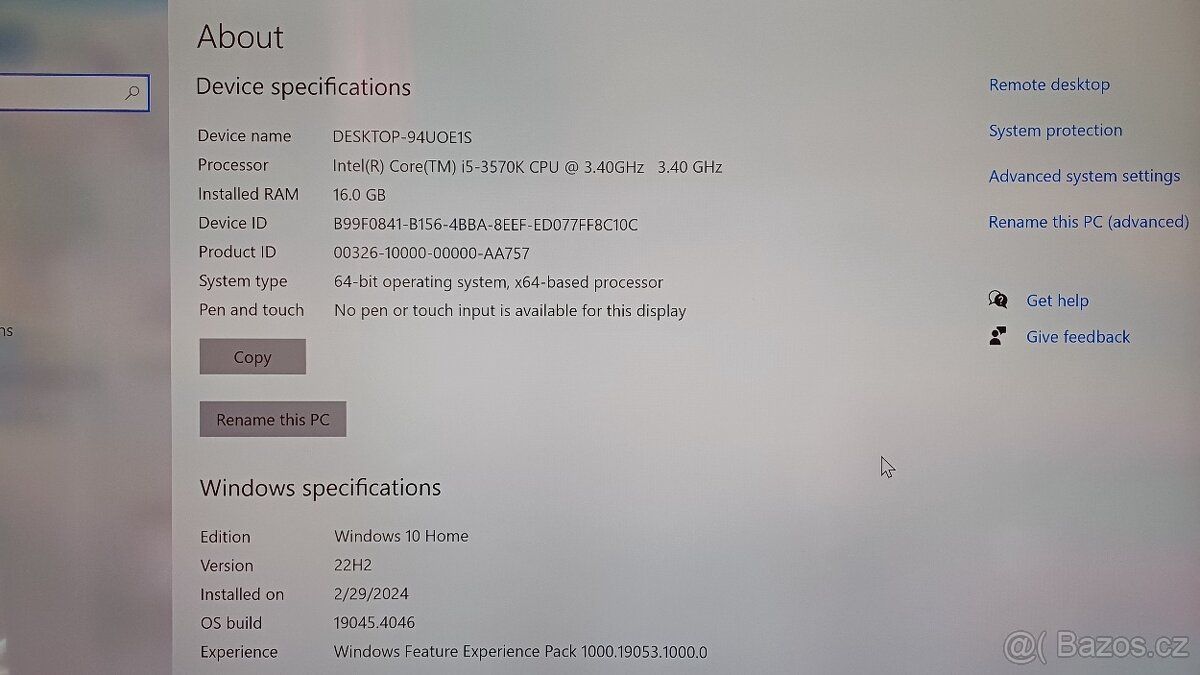 PC - i5,16GBRAM, 3,4GHz, GTX 660 - 3