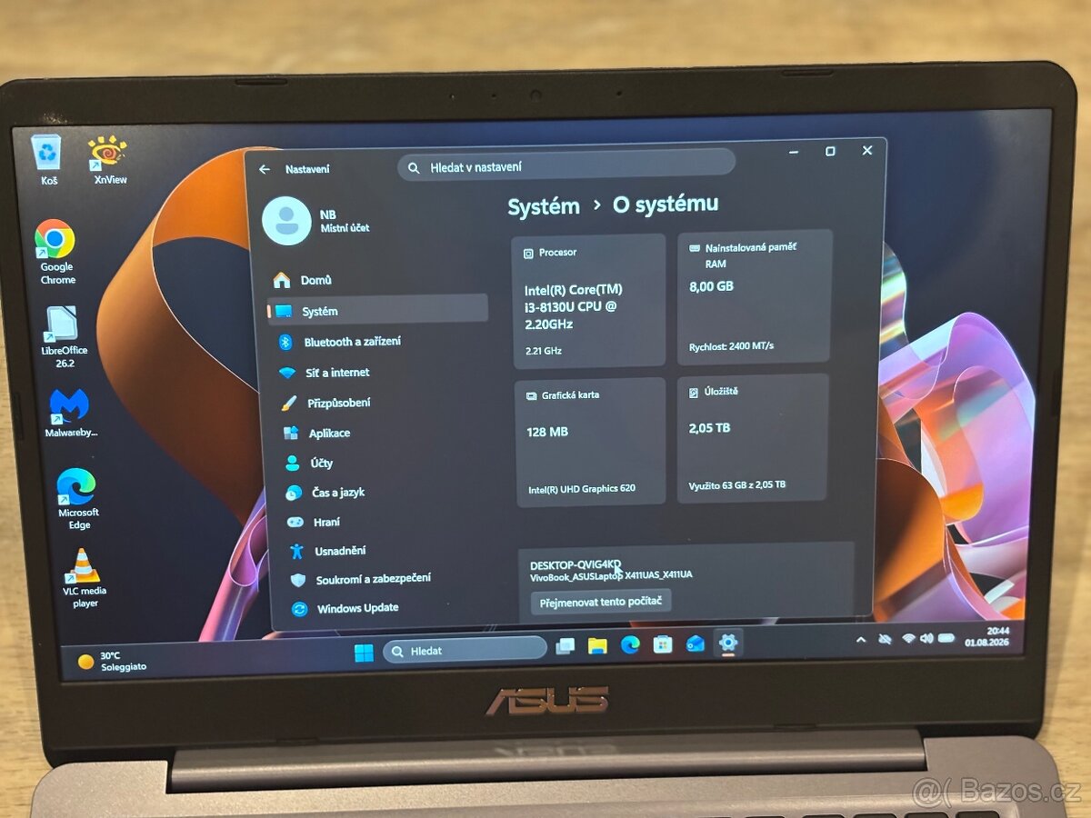 Asus vivobook 14”,2xdisk, Windows 11, nabíječka, brašna - 3